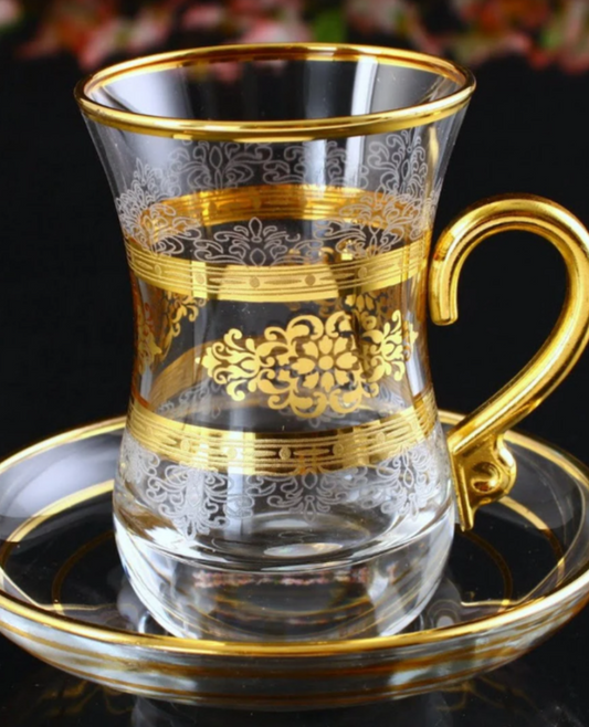 Turkey Gold Tea Set w/Handle