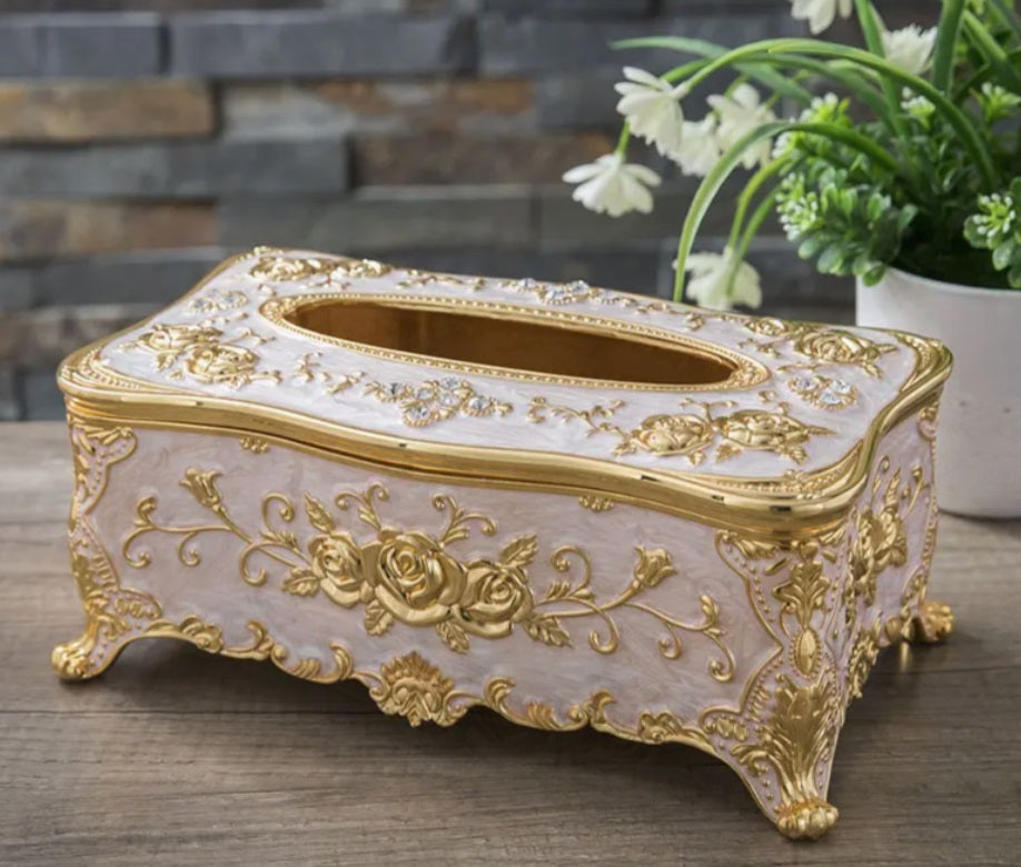 Flower Design Tissue Box