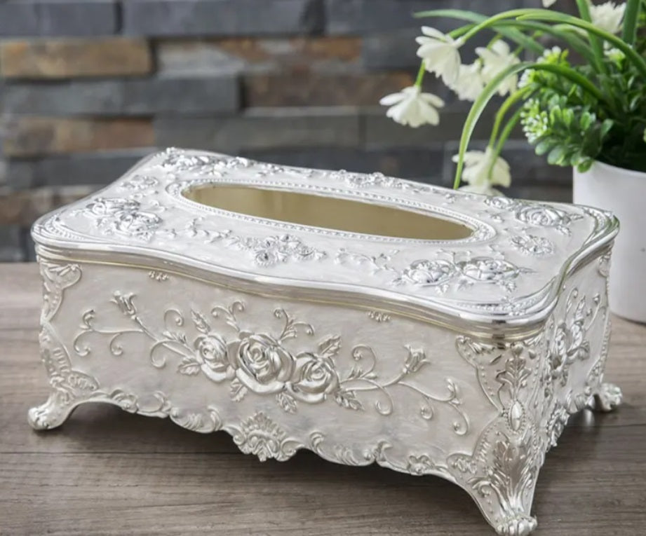 Flower Design Tissue Box